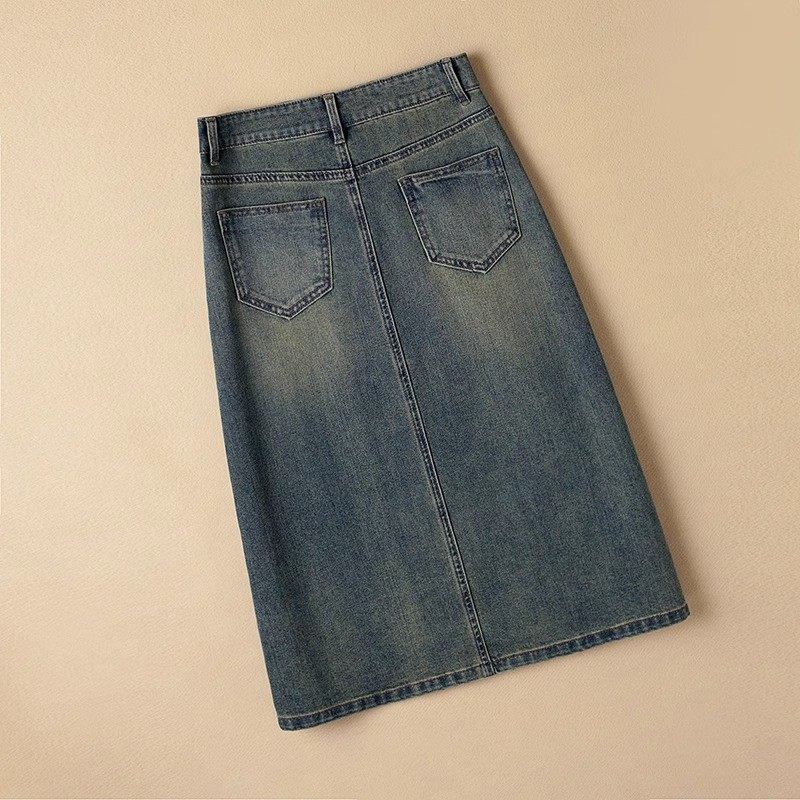 牛仔女春秋2024新款中长款开叉裙一步a字包臀,淘宝优惠券,粉丝福利购,淘宝优惠卷
