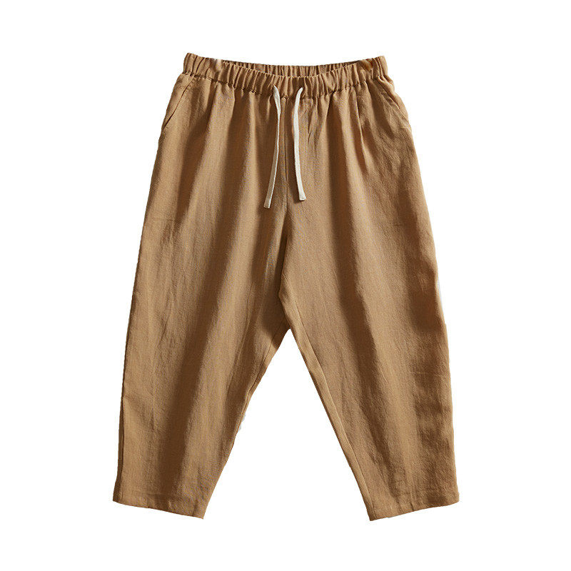 中国风男宽松亚麻男七分裤男2022夏季薄款裤中裤,淘宝优惠券,粉丝福利购,淘宝优惠卷