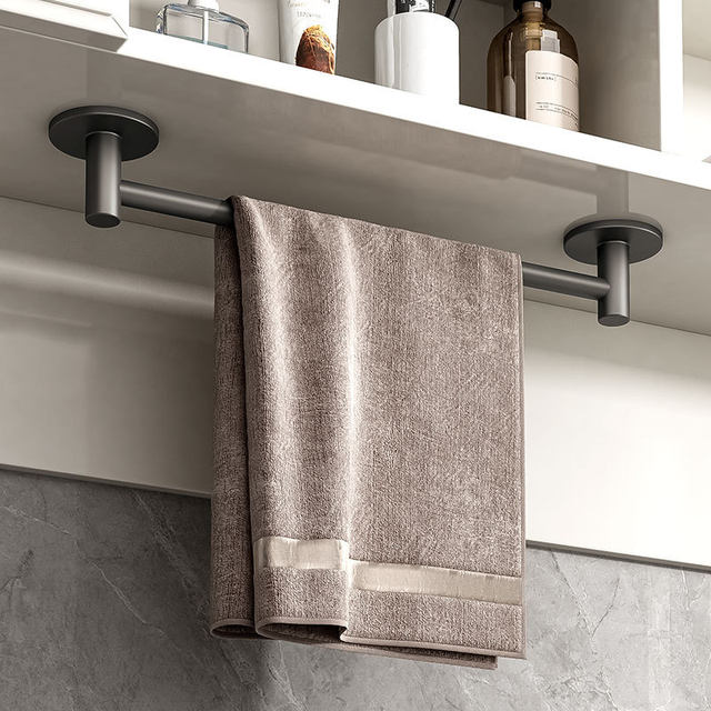 Towel rack without punching toilet wall-mounted bathroom towel single rod storage rack Toilet toilet toilet storage rack