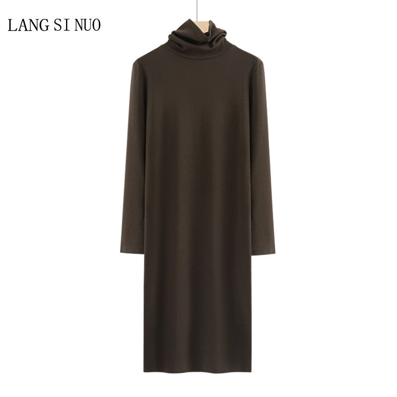 纯棉高领长款过膝打底大码韩版秋冬显瘦堆堆领打底衫潮,淘宝优惠券,粉丝福利购,淘宝优惠卷