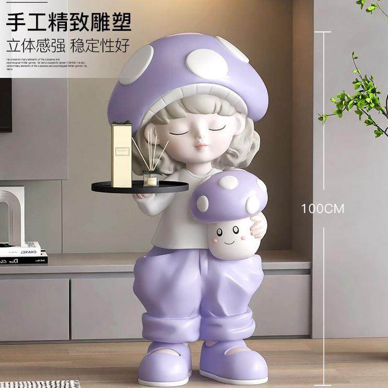 女孩风客厅电视柜乔迁新居礼品旁沙发奶油托盘装饰品大型落地摆件,淘宝优惠券,粉丝福利购,淘宝优惠卷