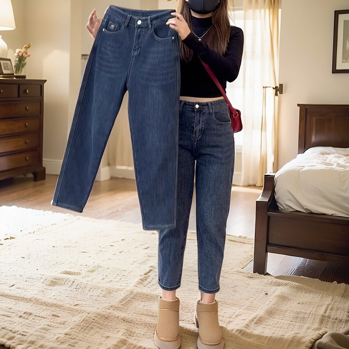 梨形身材大码女小个子遮胯显瘦显高胖mm老爹裤,淘宝优惠券,粉丝福利购,淘宝优惠卷