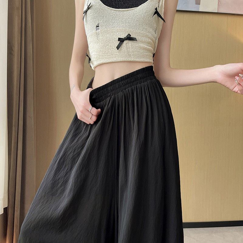 大码松紧腰宽松显瘦裙裤女夏季胖mm直筒拖地阔腿裤薄款垂感,淘宝优惠券,粉丝福利购,淘宝优惠卷