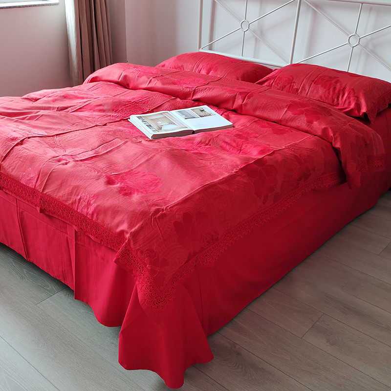 婚庆床品套件特卖 正红色四件套 六件套纯棉印花床单式结婚套件,淘宝优惠券,粉丝福利购,淘宝优惠卷