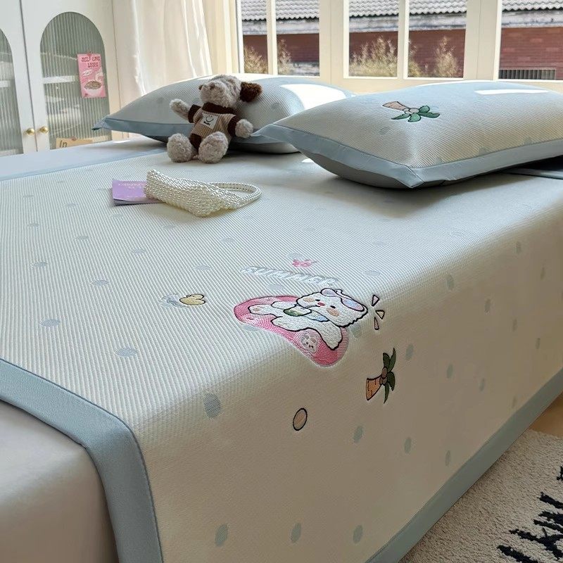 A类母婴级卡通冰豆豆凉席夏天冰丝席夏季空调软席可机洗三件套,淘宝优惠券,粉丝福利购,淘宝优惠卷
