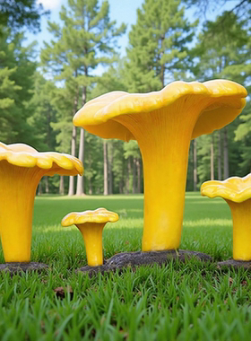 大型仿真羊肚菌雕塑牛肝菌青头菌松茸鸡枞雕塑云南野生菌模型摆件