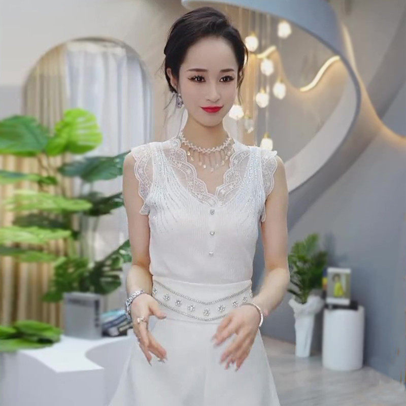 春夏百搭显瘦重工镶钻冰爽丝女蕾丝拼接内搭打底,淘宝优惠券,粉丝福利购,淘宝优惠卷