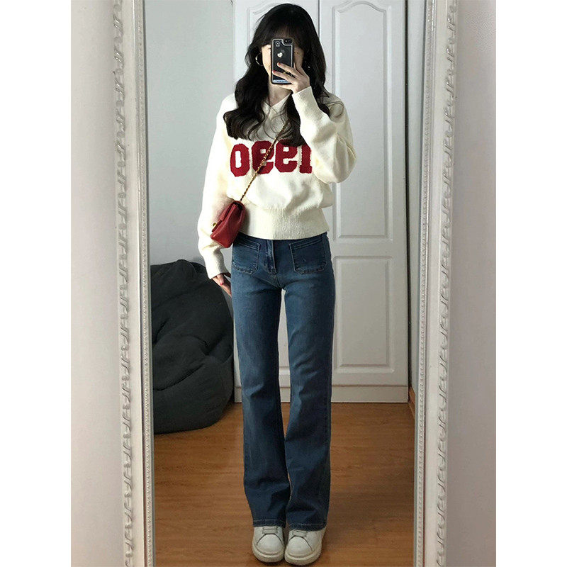 美式小众正肩V领衫女2024春装校园风软糯毛衣短款潮,淘宝优惠券,粉丝福利购,淘宝优惠卷