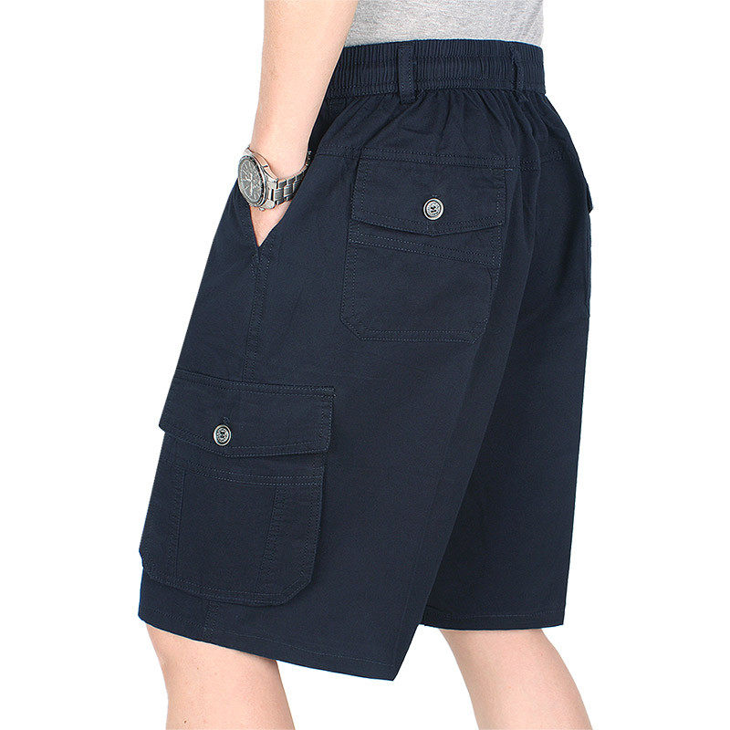 纯棉宽松多口袋大码松紧腰夏季中老年男士五分裤爸爸薄,淘宝优惠券,粉丝福利购,淘宝优惠卷