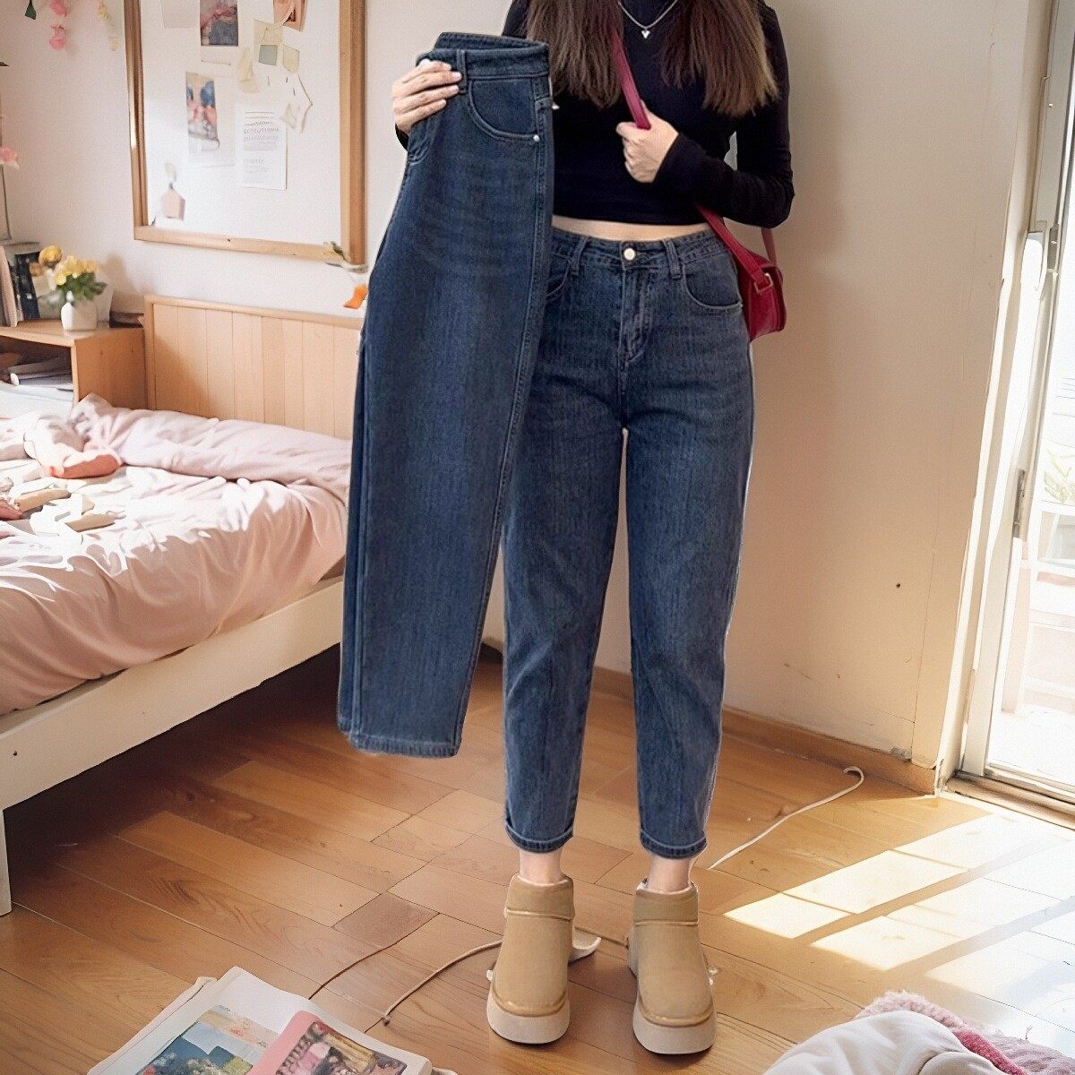 梨形身材大码女小个子遮胯显瘦显高胖mm老爹裤,淘宝优惠券,粉丝福利购,淘宝优惠卷