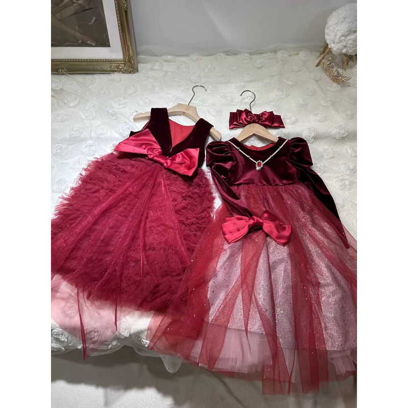 高定24秋冬圣诞新年红色丝绒裙蛋糕裙节日,淘宝优惠券,粉丝福利购,淘宝优惠卷