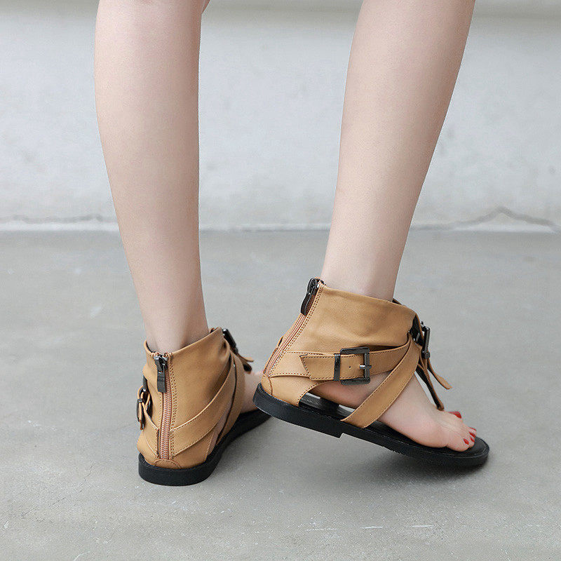 黑色显瘦平底夹趾女鞋2024年夏季新款扣夹脚后拉链鞋,淘宝优惠券,粉丝福利购,淘宝优惠卷