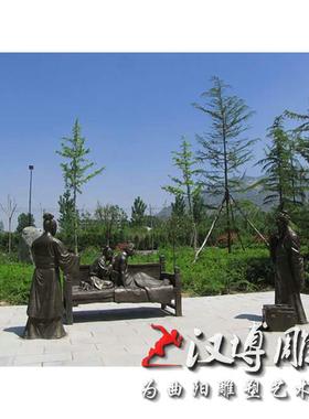 玻璃钢仿铜人物雕塑二十四孝拾葚异器寓言故事雕塑铸铜古代人物像