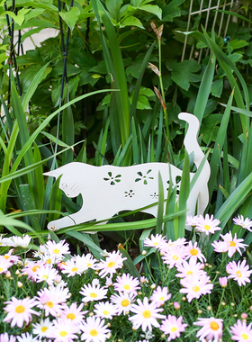 沐子哥庭院铁皮做旧小猫咪插园艺园装饰阳台铁艺