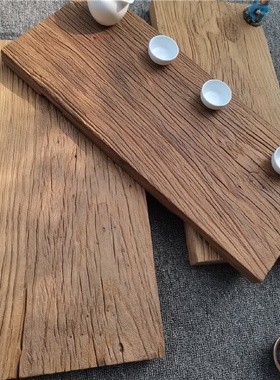 老榆木风化木板古朴老木头旧门板拍照背景板禅意飘窗复古装饰板材