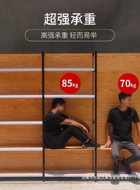 超市货架展示架木纹转印四柱款便利店商店小卖部零食母婴店置物架