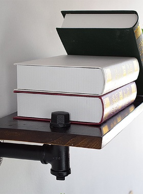 管道搁板置物架墙上实木一字层板收纳架铁艺墙面装饰书架搁板架