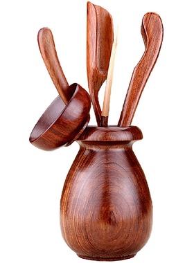 S588茶道六君子套装实木茶夹茶勺茶艺黑檀茶盘茶道茶洗功夫茶具