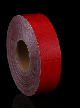 定制工程工地交通警示胶带红色货汽车年检反光膜PET反光贴微菱镜