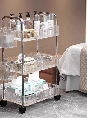 小推车置物架客厅多层收纳架美容院工具车可移动零食化妆品置物架