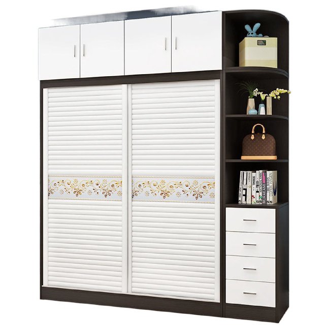 Simple wardrobe for rental house sliding door large wardrobe simple wardrobe household bedroom children storage storage cabinet
