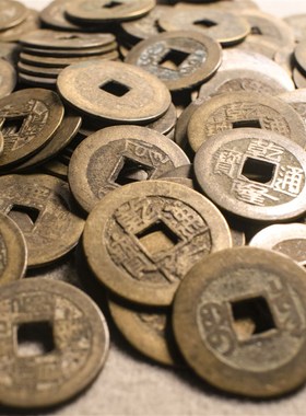 乾隆通宝真品纯铜古币古钱币古代铜钱币传世五帝钱真品宝泉源