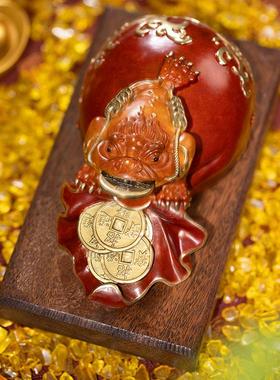 朱仁铜 代代有财客厅炳装饰摆件家件居饰公品办桌摆办公室摆件