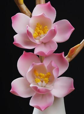 东方泥土 陶瓷手工花瓶桌面摆件客厅插花 现代家居卧室艺术装饰品