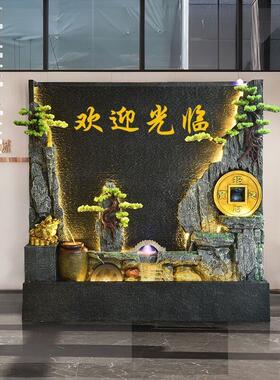 酒吧前台水幕墙店面假山鲤鱼流水招财摆件客厅庭院办公室阳台屏风