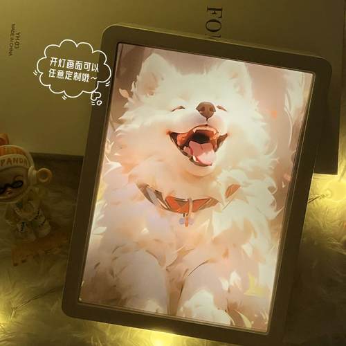 来图定制生日礼物镜面灯光画化妆镜床头小夜灯创意摆件送女生闺蜜 - 图2