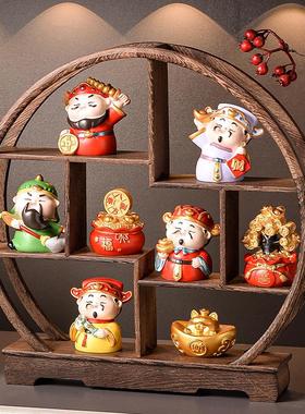 五路财神爷摆件相框摆台玄关装饰品工位桌面开 业礼物乔迁礼品模