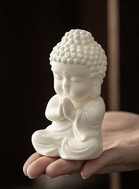 炼器中式白瓷佛系如来佛祖小摆件家居客厅玄关禅意陶瓷工艺品装饰
