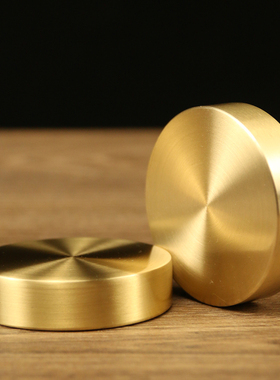 纯铜圆镇纸中国风镇尺黄铜实心创意书法学生金属简约文房小号礼品