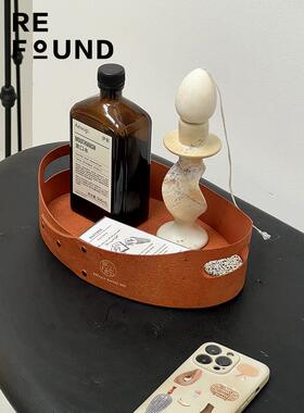 重新发现覆古铆钉风格木托盘桌面摇床盒木单板存储托盘与处理