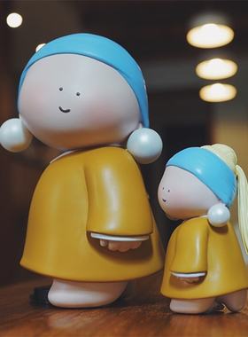 大美术馆 大艺术家系列 戴珍珠耳G环少女生日礼物创意趣味摆件