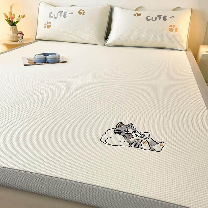 夏可20250425季凉感冰丝豆豆凉三件套机可洗空调软席子席床笠款儿,淘宝优惠券,粉丝福利购,淘宝优惠卷