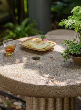 掬涵仿庭石水外院泥新中式花园户桌椅组合室ICY外休闲石桌石凳组