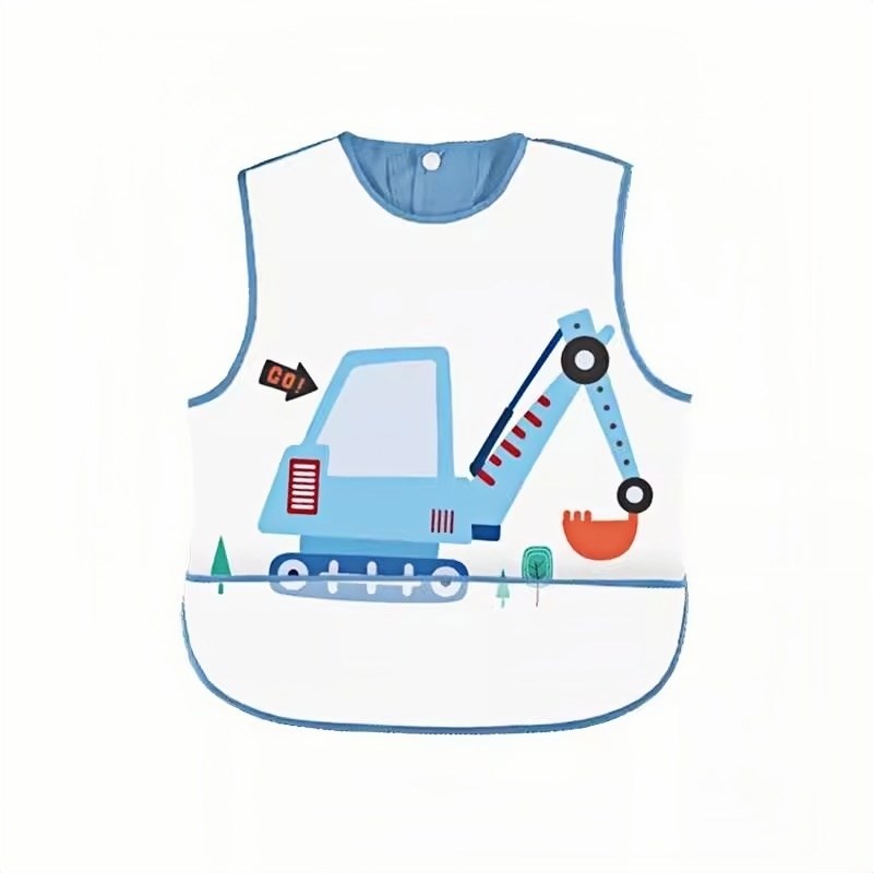 Children's bib waterproof sleeveless baby girl eating bib pocket summer thin anti-dirty baby food supplement eating bib