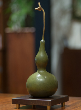 铜韵堂丨彩铜葫芦摆件福禄寿喜财工艺礼品客M厅办公桌家居中式装