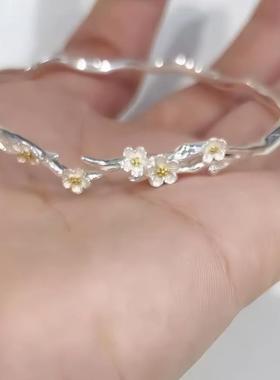 莫离手镯茉莉花开口手环女新中式设计精美文艺轻奢百搭高级感