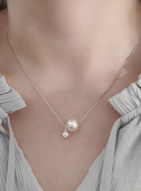 天女极光akoya珍珠项链女925纯银