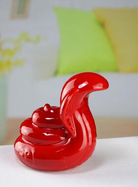 红色蛇小摆件客厅装饰办公桌陶瓷办公家居摆设品创意书架装饰品瓷
