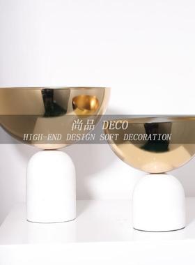 现代轻奢创意金色金售属花家CXU居瓶摆件板楼部样房间软装饰品摆