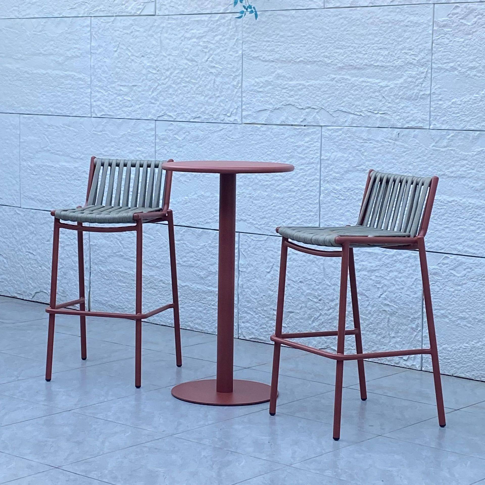 户外吧椅休闲酒吧高脚凳民宿室外藤编椅露天餐厅咖啡厅网红吧台椅,淘宝优惠券,粉丝福利购,淘宝优惠卷