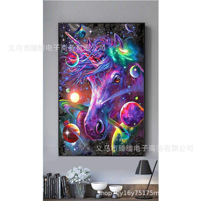 5d钻石画diy满钻帆布装饰贴钻画独角马diy十字绣装饰帆布点钻画,淘宝优惠券,粉丝福利购,淘宝优惠卷
