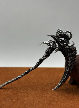 s925纯银 暗黑复古死神骷髅镰刀挂件高级感小众欧美朋克风万圣节#