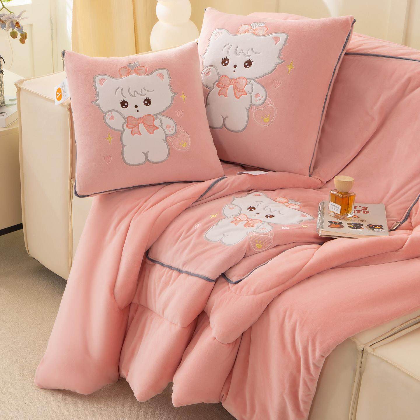 枕被子两加厚新婴儿绒午睡毯子车内枕头抱车上25YDX-bz折用叠冬天,淘宝优惠券,粉丝福利购,淘宝优惠卷