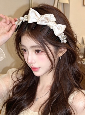 韩系气质蝴蝶结闪钻发箍女高颅顶