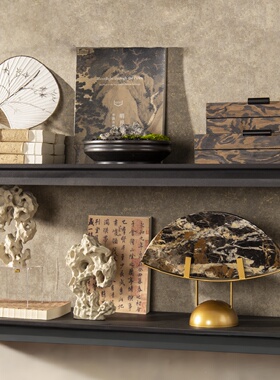 八度空间新中式样板间茶室茶具组合售楼部展厅高端陶瓷花瓶摆件