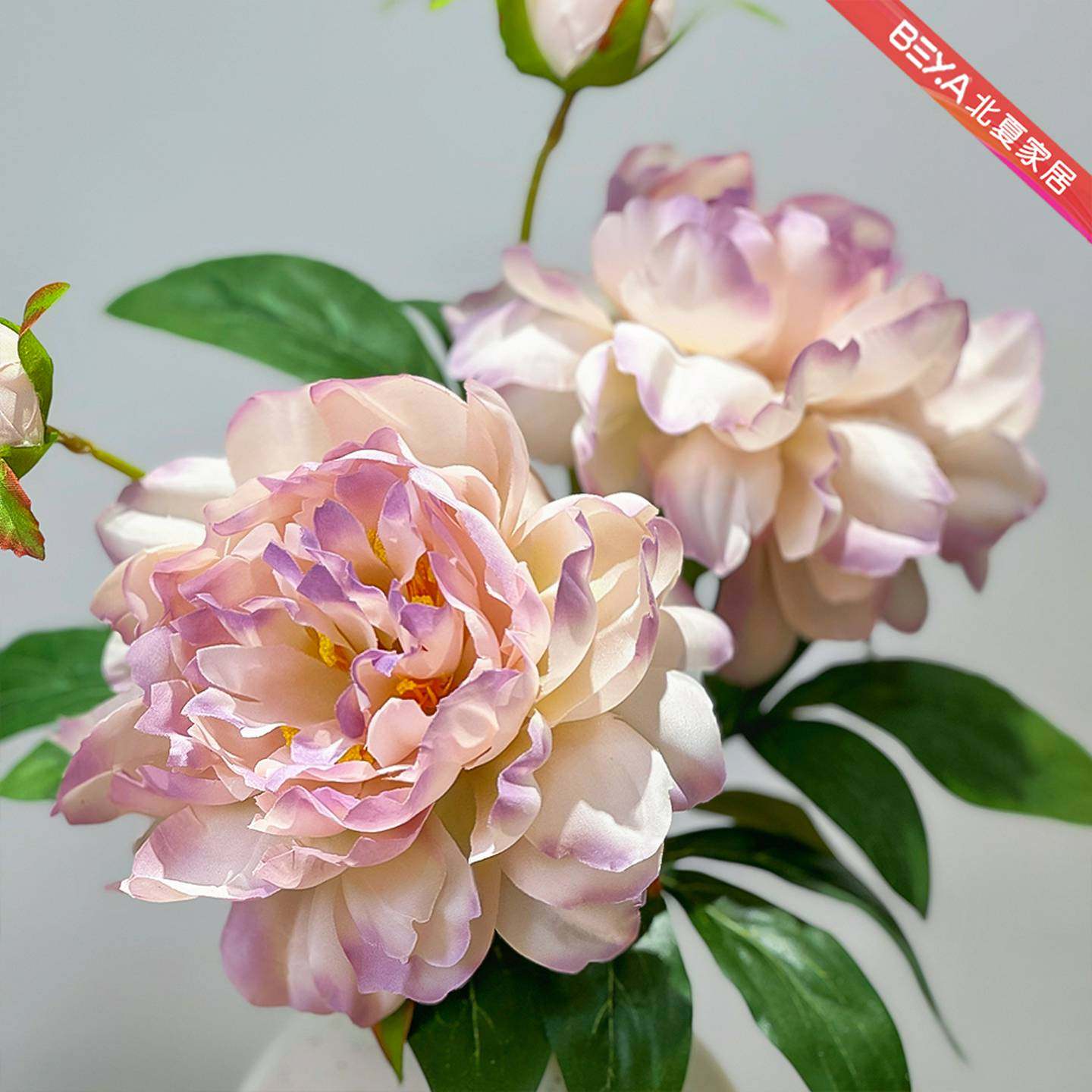 紫牡丹绢花假花玄关餐桌客厅装饰花卉仿真花摆件假花花艺摆设,淘宝优惠券,粉丝福利购,淘宝优惠卷